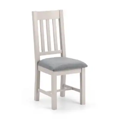 Grey Slat Back Dining Chair Silver Grey Fabric Seat Cushion