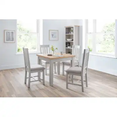Grey Painted Oak Top Square Flip Top Extending Dining Table