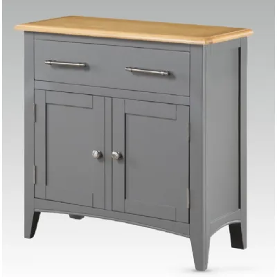 Solid Oak and Grey Painted 2 Door Sideboard