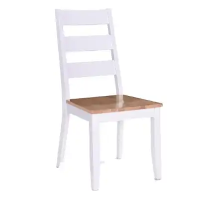Oak Solid Seat Grey Painted Dining Chair