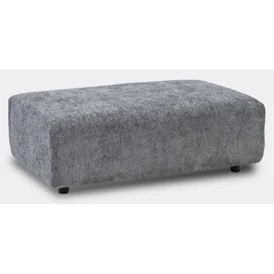 Ottoman Stool in Mikah Ashen Grey Fabric