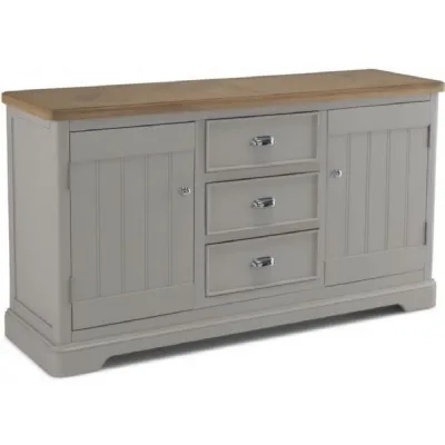 Oak and Grey Painted Large Sideboard