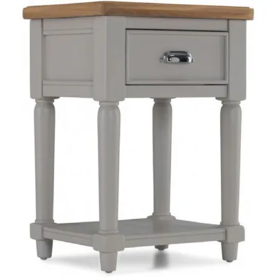 Oak and Grey Painted Lamp Table