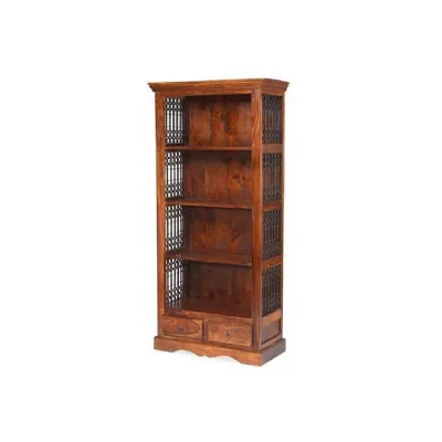 Indian Sheesham Tall 2 Drawer Bookcase