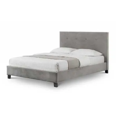 4ft6 Double 135cm Grey Velvet Fabric Upholstered Fabric Bed Frame