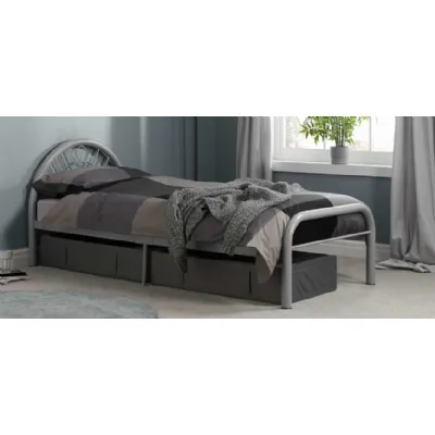 Silver Grey 3ft Metal Bed