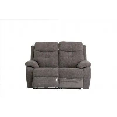 Graphite Fabric Electric Recliner 2 Seat Sofa