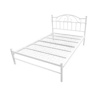 White Metal Bed Mesh Based Contract 4ft 6