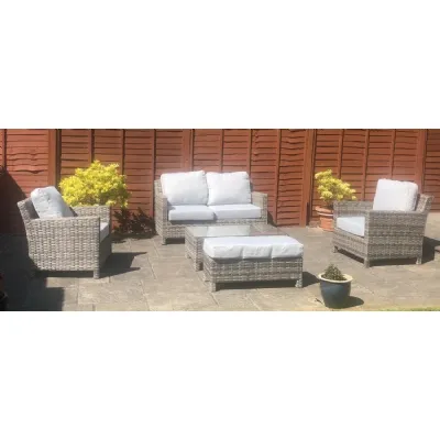 Luxury Grey Rattan 5 Piece Sofa Set