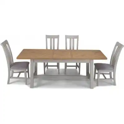 Newbury Oak And Grey Painted 1.6 Extending Table And 4 Chairs