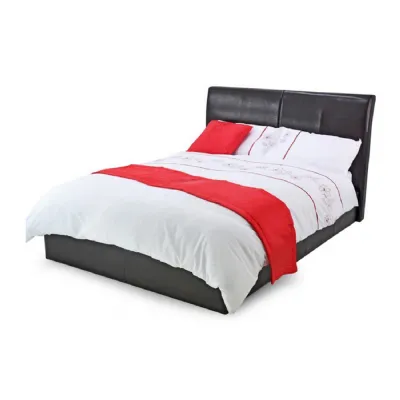 Black Faux Leather Bed 4ft
