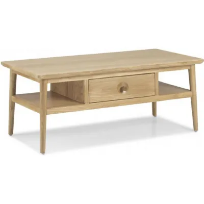 Natural Oak Coffee Table With Drawer