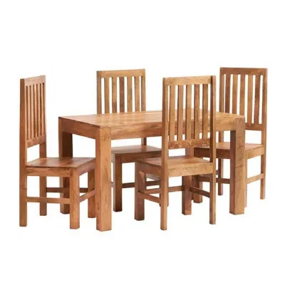 Indian Light Mango Wood 1.2 Table and 4 Chairs