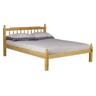 Solid Pine Beds Low End with Spindle Headboards