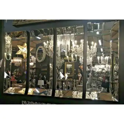 Large Venetian Glass 4 Piece Rectangular Wall Mirror
