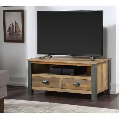 Reclaimed Wood 2 Drawer Widescreen TV Stand