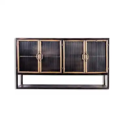 Black and Gold Metal Wall Cabinet