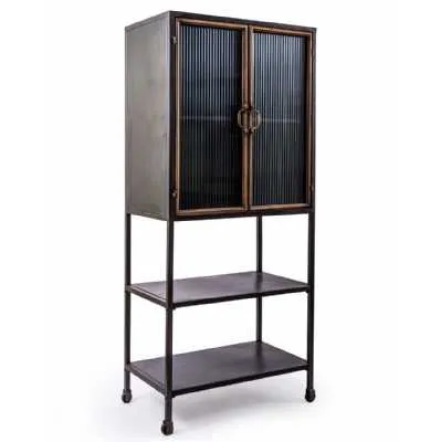 Black and Gold Tall Display Cabinet