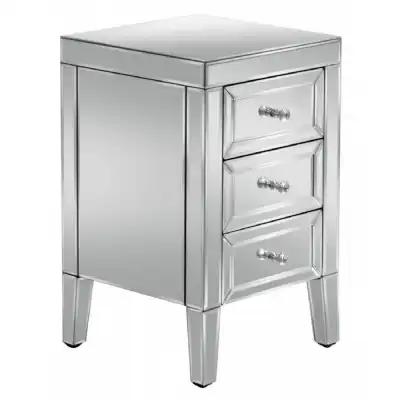 Valencia Mirrored 3 Drawer Bedside