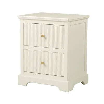 Lindon 2 Drawer Bedside Cabinet White With Gold Handles