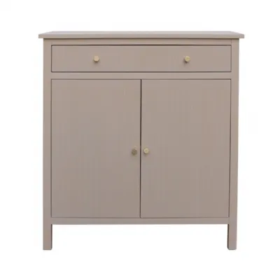 Lindon 1 Drawer 2 Door Chest Taupe With Nickel Handles