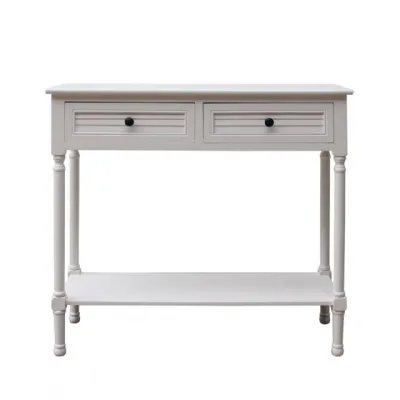 Elise 2 Drawer Console Table Pearl White