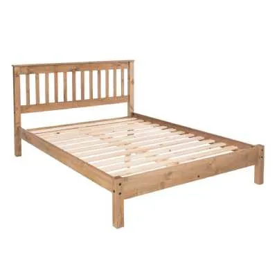 Corona Shaker Style 4ft6ft Double 135cm Slatted Low End Bedstead in Solid Pinewood