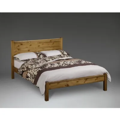 Solid Pine and Painted Low End Beds, Rectangular Headboard
