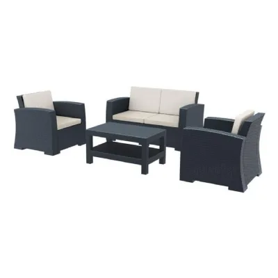 Outdoor 4 Piece Grey Sofa Set