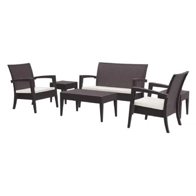 Outdoor Dark Brown 6 Piece Lounge Set