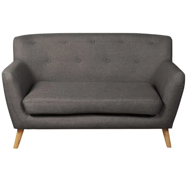 Grey Fabric 2 Seat Compact Sofa