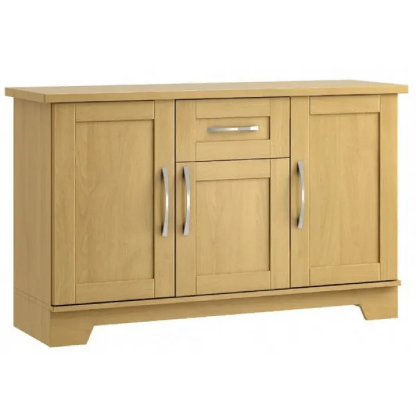 Oak or Grey 3 Door, 1 Drawer Sideboard