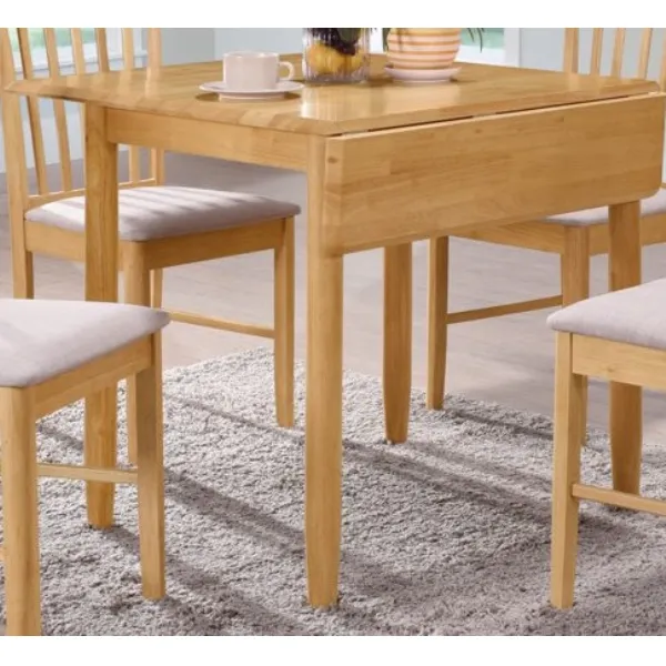 Light Solid Hardwood Square Drop Edge Dining Table
