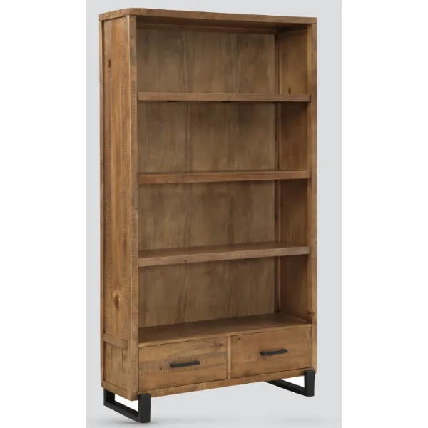 Rustic Solid Pine High Bookcase