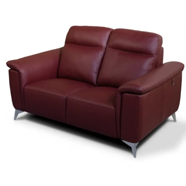 Italian Leather Fixed 2 Seater Sofa