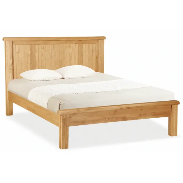 Rustic Solid Oak 5ft Panelled Bed Low End