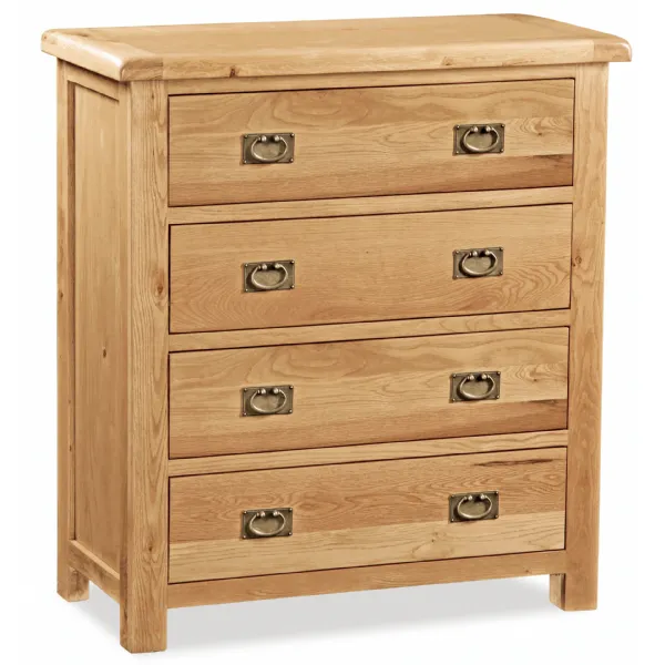 Rustic Solid Oak 4 Drawer Chest
