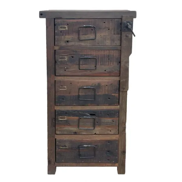 Reclaimed Wooden And Metal Chest of Drawers