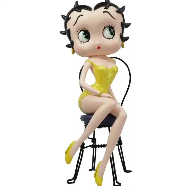 Betty Boop on Chair Yellow Glitter Dress