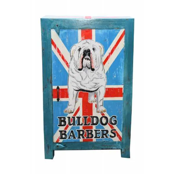 Carnival Vintage Style Painted British Bulldog Storage Cabinet Cupboard