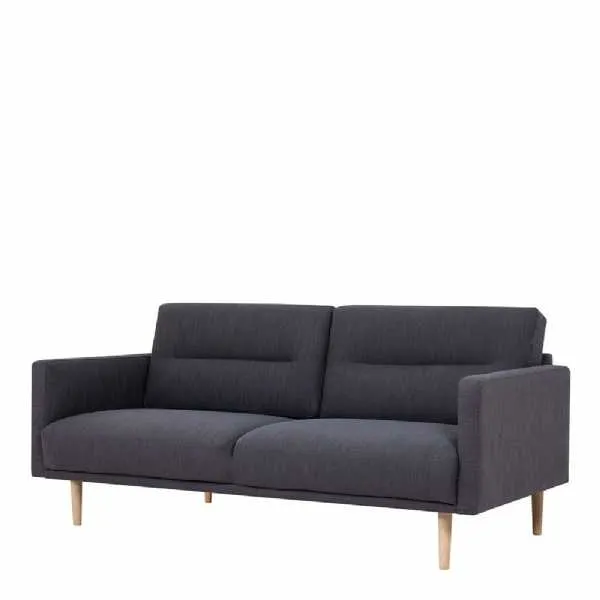 Medium 2.5 Seater Sofa Fabric Dark Grey on Oak Legs