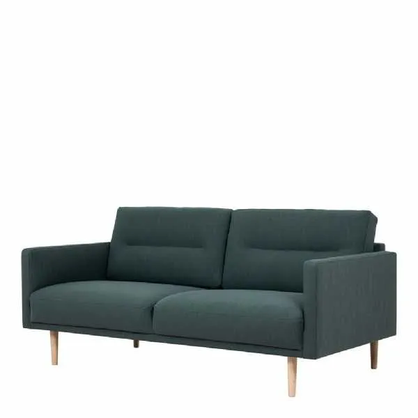 Trendy Wide Dark Green Fabric 2.5 Seater Living Sofa With Oak Legs