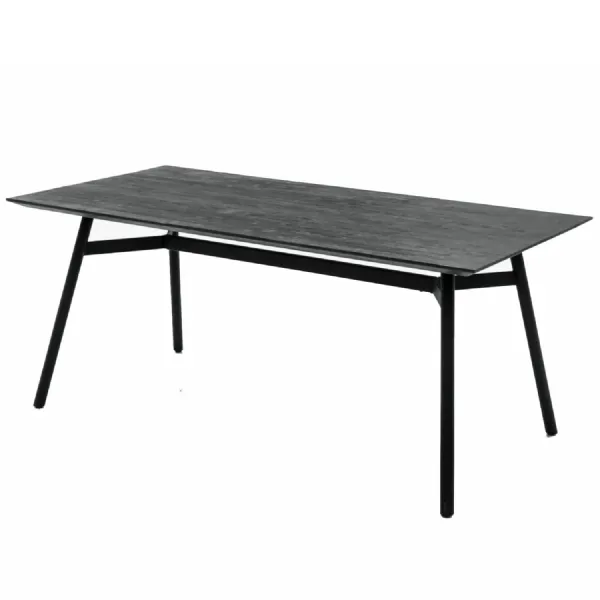 Bronks Black Acacia Fixed Dining Table 180cm