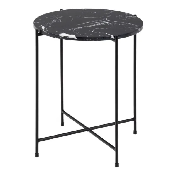 Avila Side Table with Brown Marble Effect