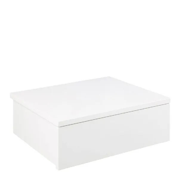 Avignon Bedside Table, Top and drawer, White