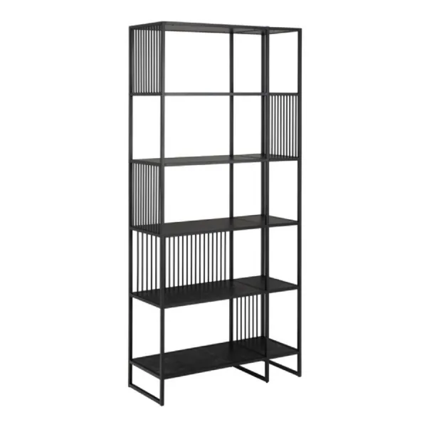 Strington Bookcase with 5 Shelves in Black