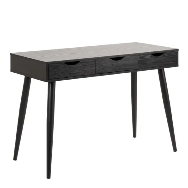 Neptun 3 Drawer Office Desk in Black