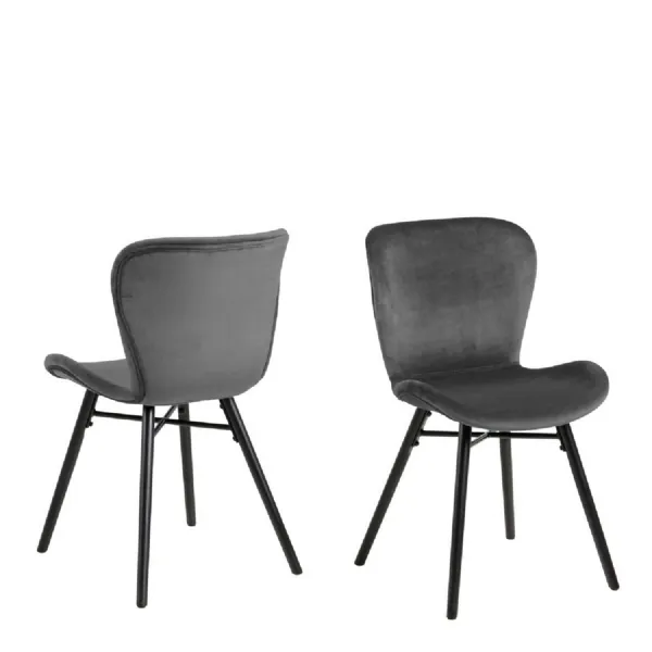 Batilda Dining Chair in Dark Grey Set of 2