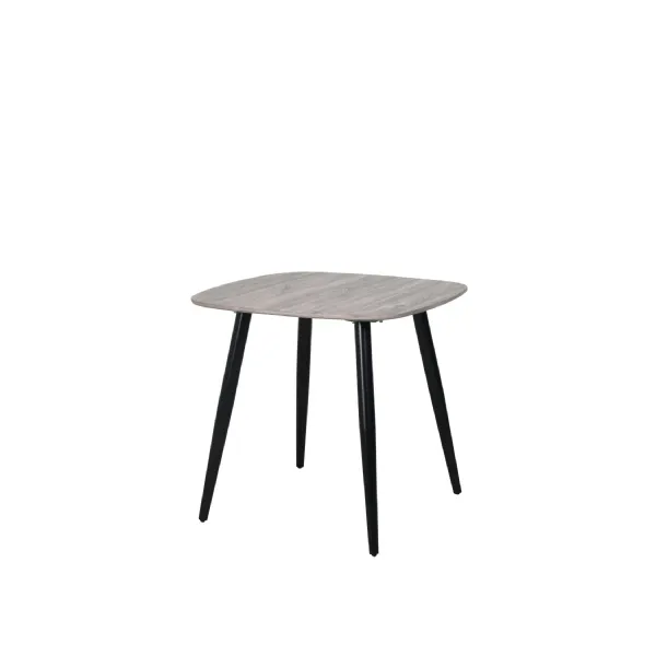 Grey Oak Effect Small Square Dining Table Black Tapered Legs