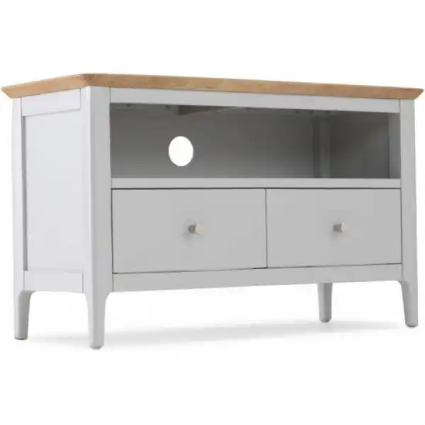Banstead Oak And Grey Painted 2 Drawer TV Cabinet